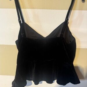Forever 21 Black Velvet Peplum Cami